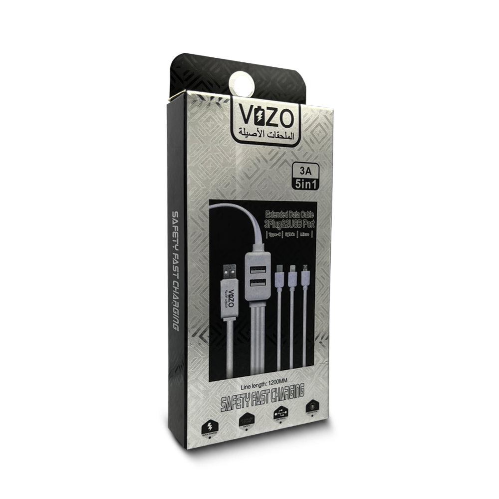 VIZO 5-in-1 High-Performance USB Cable | Fast Charge + Extended Data Support