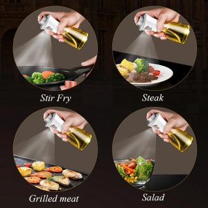 Oil Spray Dispenser for Cooking – 170ml Refillable Mist Bottle for BBQ, Baking, Frying & Salads (Random Color)