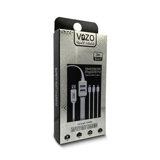 VIZO 5-in-1 High-Performance USB Cable | Fast Charge + Extended Data Support
