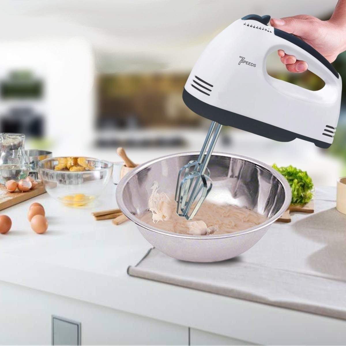 Multifunctional 7-Speed Electric Hand Mixer – Mini Food Blender, Egg Beater & Dough Mixer.