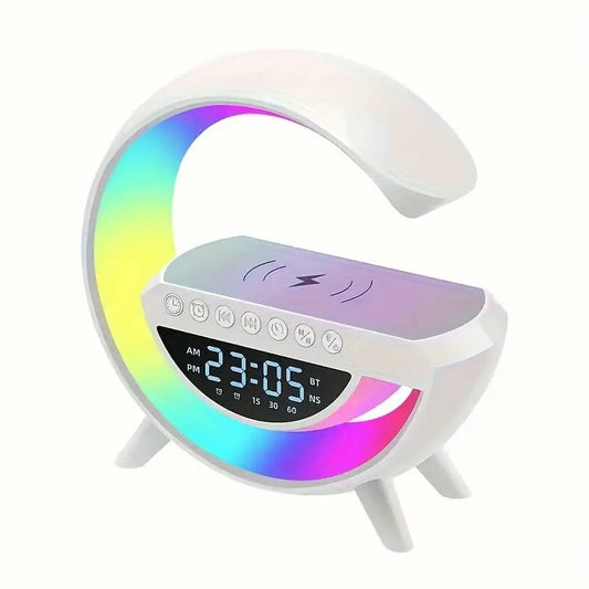 BT-3401 Multi-Functional G-Lamp Bluetooth Speaker – LED Display Clock, Wireless Charging, Night Light & MP3 Player for Home & Living Room