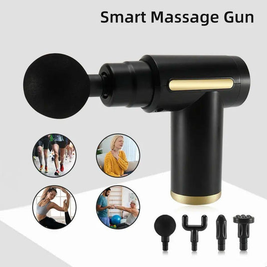 4-In-1 Massage Gun | Deep Tissue Percussion Massager with 4 Attachments for Muscle Recovery & Pain Relief
