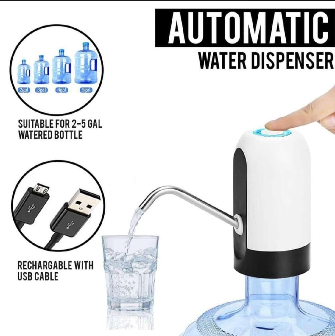 USB Rechargeable Automatic Water Dispenser – One-Touch Electric Bottle Pump for Home, Office & Outdoor Use